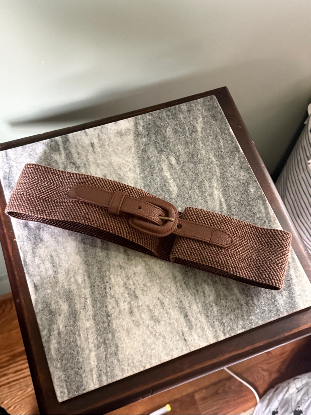 Y2K Modcloth Wide Brown Elastic High Waist Stretch Belt